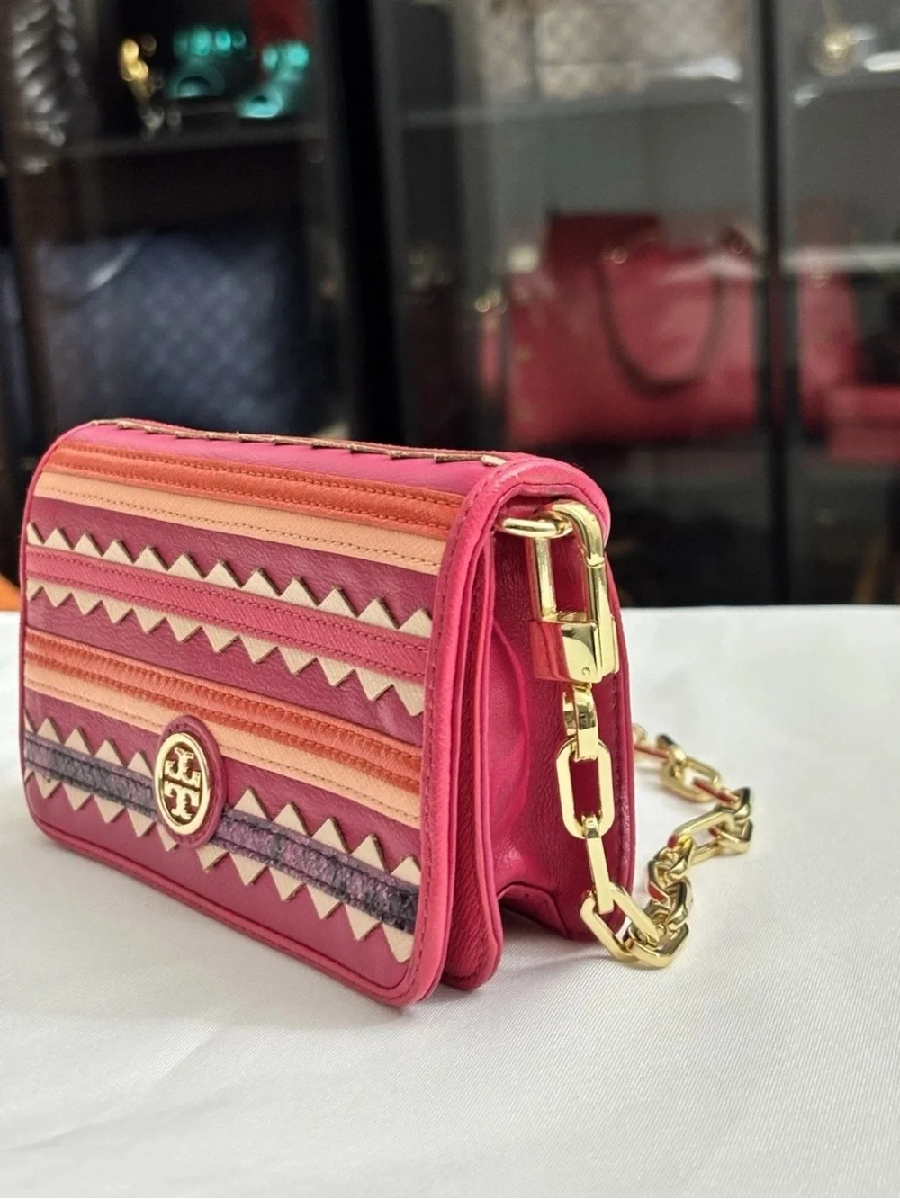 Tory Burch Robinson Zig Zag Crossbody Bag.
